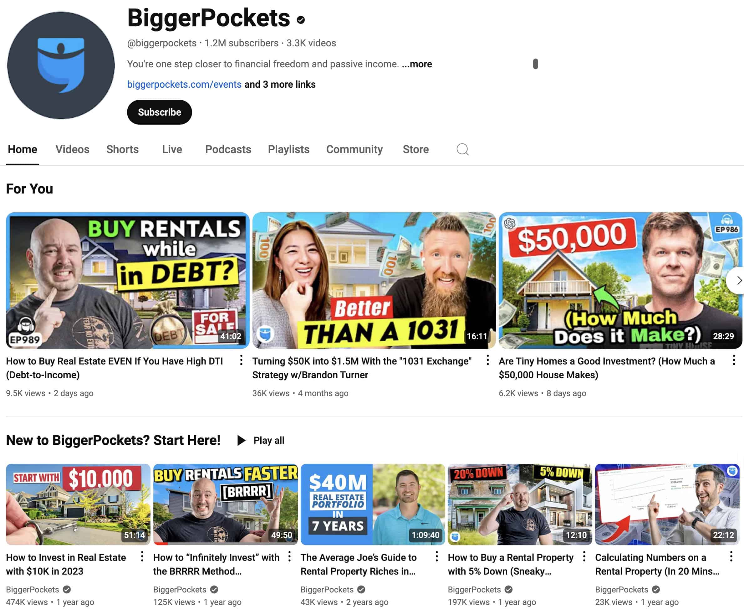 BiggerPockets YouTube Channel