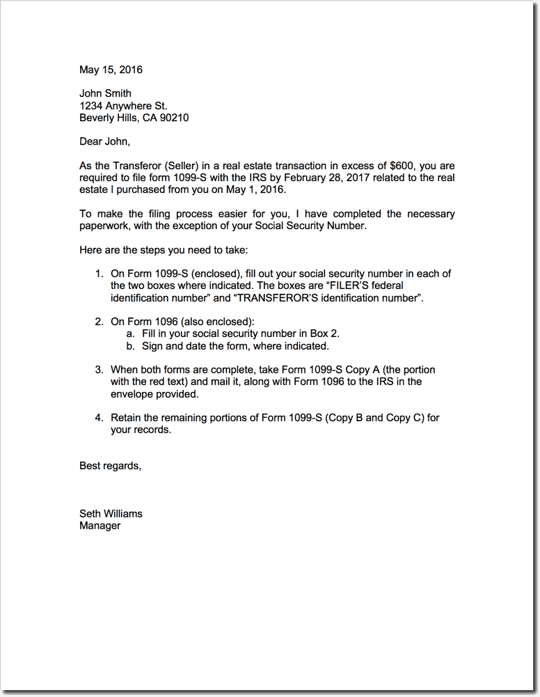 w-9 letter request template